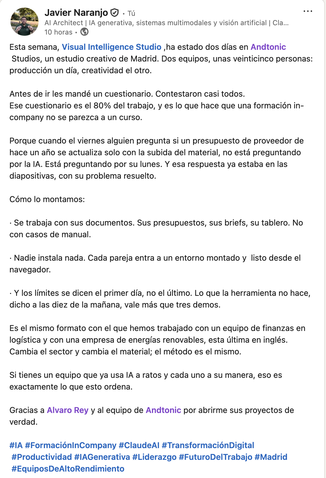 Sesión de formación in-company de Claude con el equipo de GLS Spain
